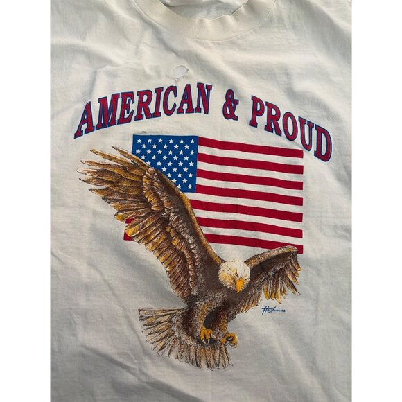 Vintage Mens American Patriotic Single Stitch T shirt, L, Cotton, USA flag - Picture 3 of 9